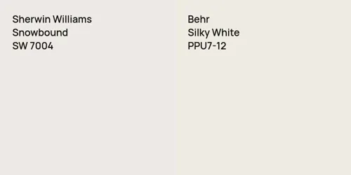 SW 7004 Snowbound vs PPU7-12 Silky White