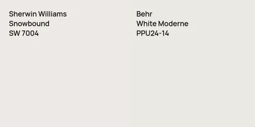 SW 7004 Snowbound vs PPU24-14 White Moderne