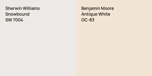 SW 7004 Snowbound vs OC-83 Antique White