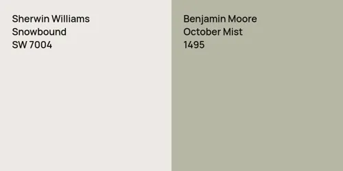 SW 7004 Snowbound vs 1495 October Mist