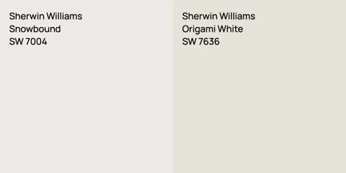 SW 7004 Snowbound vs SW 7636 Origami White