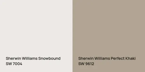 SW 7004 Snowbound vs SW 9612 Perfect Khaki