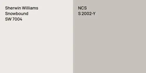 SW 7004 Snowbound vs S 2002-Y 