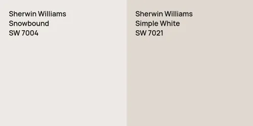 SW 7004 Snowbound vs SW 7021 Simple White