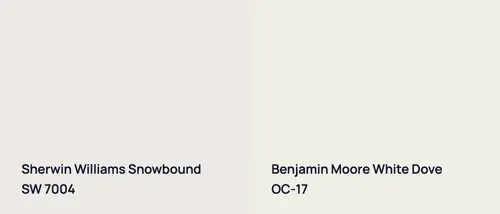 SW 7004 Snowbound vs OC-17 White Dove