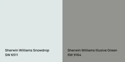 SW 6511 Snowdrop vs SW 9164 Illusive Green