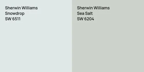 SW 6511 Snowdrop vs SW 6204 Sea Salt