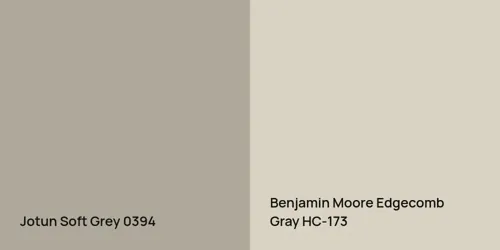 0394 Soft Grey vs HC-173 Edgecomb Gray