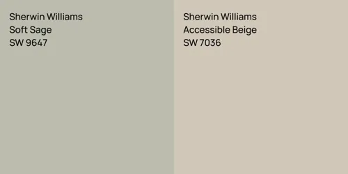 SW 9647 Soft Sage vs SW 7036 Accessible Beige