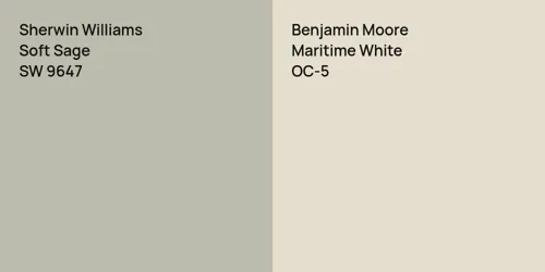 SW 9647 Soft Sage vs OC-5 Maritime White