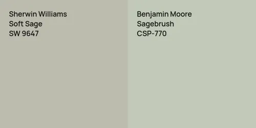 SW 9647 Soft Sage vs CSP-770 Sagebrush