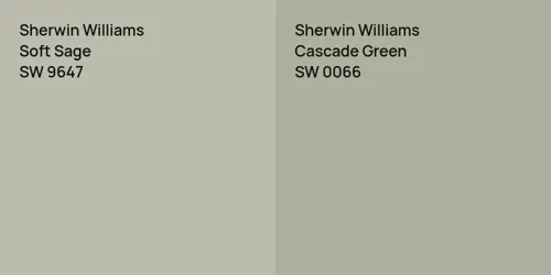 SW 9647 Soft Sage vs SW 0066 Cascade Green