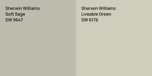 SW 9647 Soft Sage vs SW 6176 Liveable Green