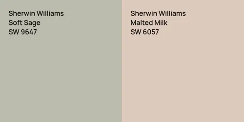 SW 9647 Soft Sage vs SW 6057 Malted Milk