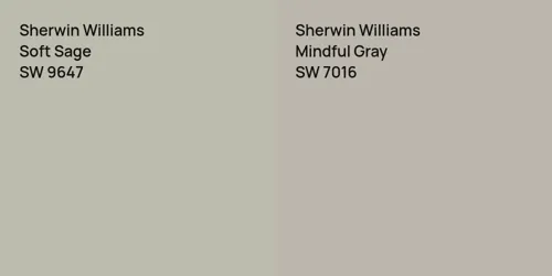 SW 9647 Soft Sage vs SW 7016 Mindful Gray