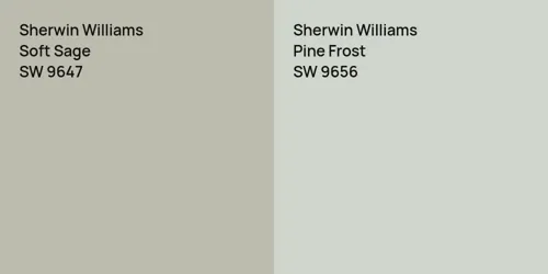 SW 9647 Soft Sage vs SW 9656 Pine Frost