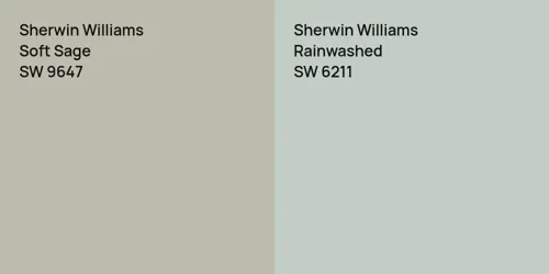 SW 9647 Soft Sage vs SW 6211 Rainwashed