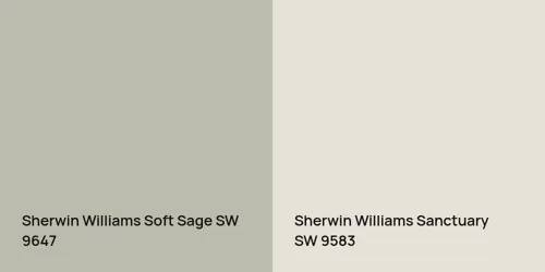 SW 9647 Soft Sage vs SW 9583 Sanctuary