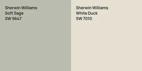 SW 9647 Soft Sage vs SW 7010 White Duck