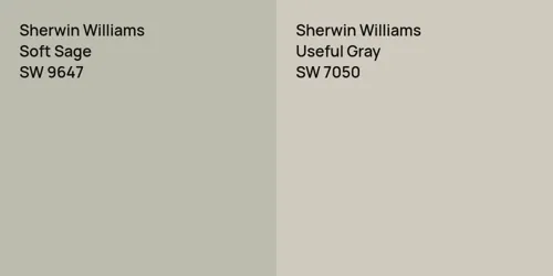 SW 9647 Soft Sage vs SW 7050 Useful Gray