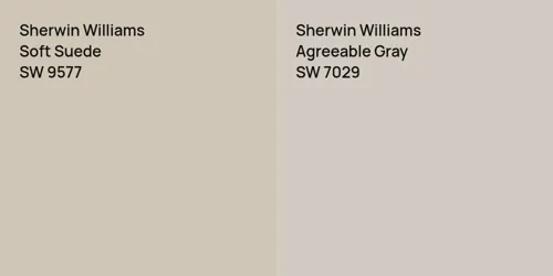 SW 9577 Soft Suede vs SW 7029 Agreeable Gray