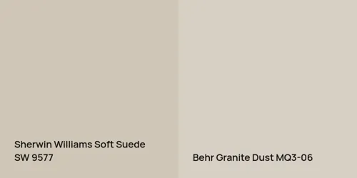 SW 9577 Soft Suede vs MQ3-06 Granite Dust