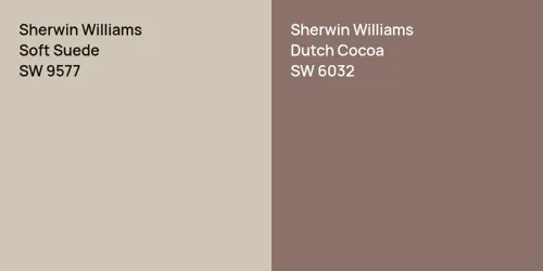 SW 9577 Soft Suede vs SW 6032 Dutch Cocoa