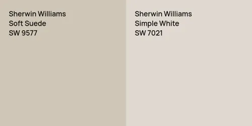 SW 9577 Soft Suede vs SW 7021 Simple White