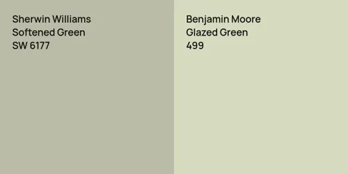 SW 6177 Softened Green vs 499 Glazed Green