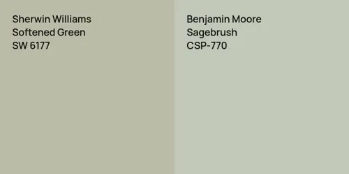 SW 6177 Softened Green vs CSP-770 Sagebrush