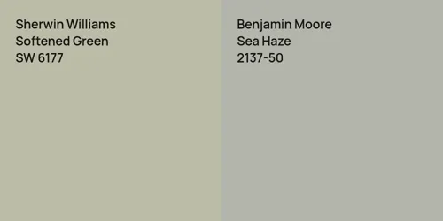 SW 6177 Softened Green vs 2137-50 Sea Haze