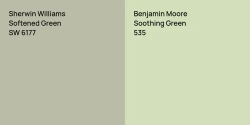 SW 6177 Softened Green vs 535 Soothing Green