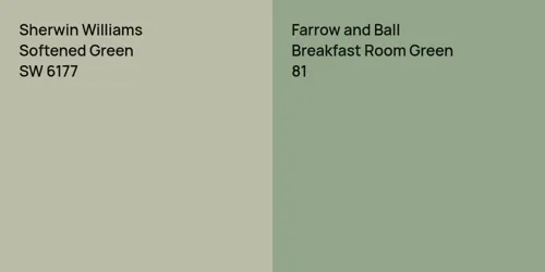 SW 6177 Softened Green vs 81 Breakfast Room Green