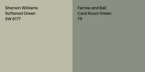 SW 6177 Softened Green vs 79 Card Room Green