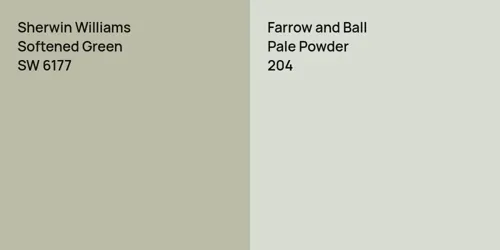 SW 6177 Softened Green vs 204 Pale Powder