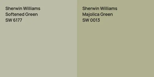 SW 6177 Softened Green vs SW 0013 Majolica Green