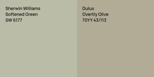 SW 6177 Softened Green vs 70YY 43/113 Overtly Olive