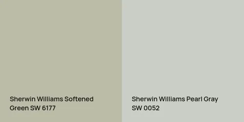 SW 6177 Softened Green vs SW 0052 Pearl Gray