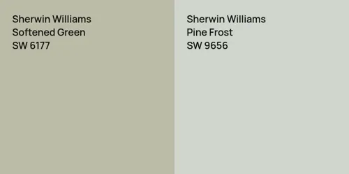 SW 6177 Softened Green vs SW 9656 Pine Frost