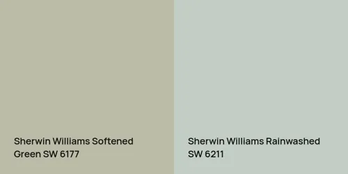 SW 6177 Softened Green vs SW 6211 Rainwashed