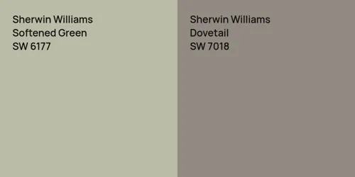 SW 6177 Softened Green vs SW 7018 Dovetail