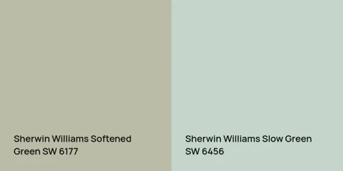 SW 6177 Softened Green vs SW 6456 Slow Green