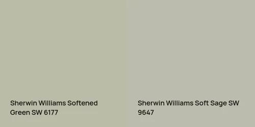 SW 6177 Softened Green vs SW 9647 Soft Sage