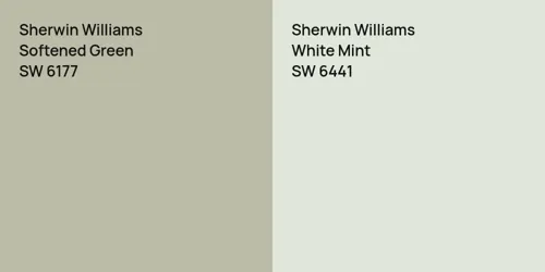 SW 6177 Softened Green vs SW 6441 White Mint