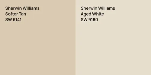 SW 6141 Softer Tan vs SW 9180 Aged White