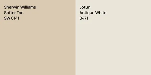 SW 6141 Softer Tan vs 0471 Antique White