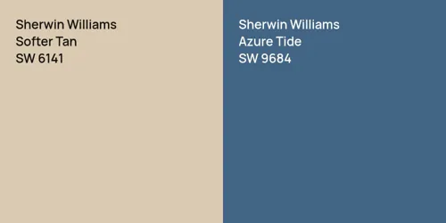 SW 6141 Softer Tan vs SW 9684 Azure Tide