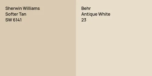 SW 6141 Softer Tan vs 23 Antique White