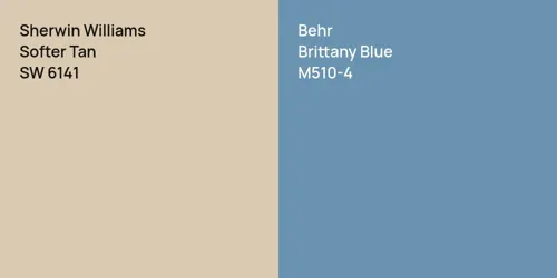 SW 6141 Softer Tan vs M510-4 Brittany Blue