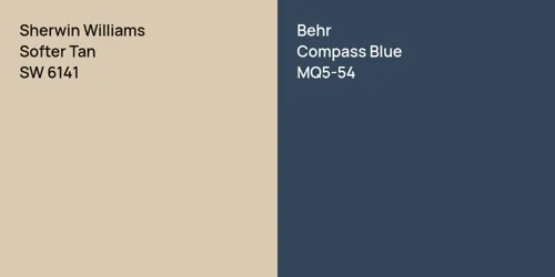 SW 6141 Softer Tan vs MQ5-54 Compass Blue